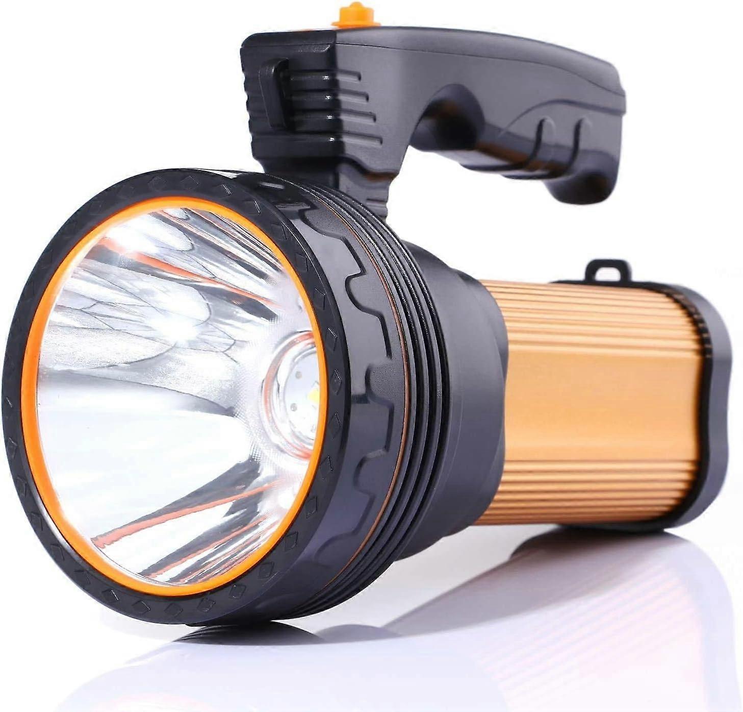 Επαναφορτιζόμενες 7000 μονάδες λούμεν LED φακός αδιάβροχος IPX4 φορητός λαμπτήρας κάμπινγκ 6000mAH φορητός λαμπτήρας κατασκήνωσης προβολέων (χρυσός)