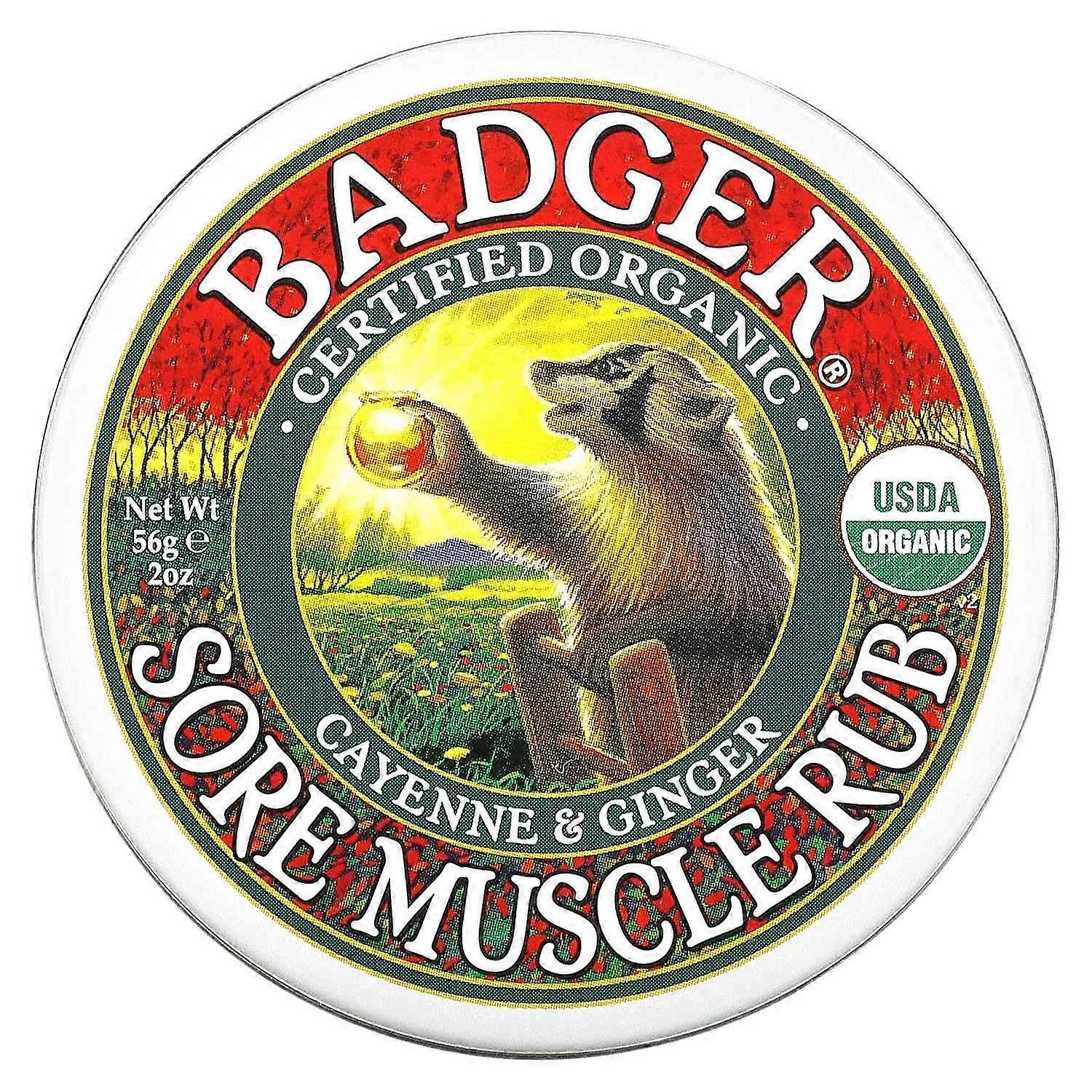 Badger, Organic, Sore Muscle Rub, Cayenne & Ginger, 2 oz (56 g)