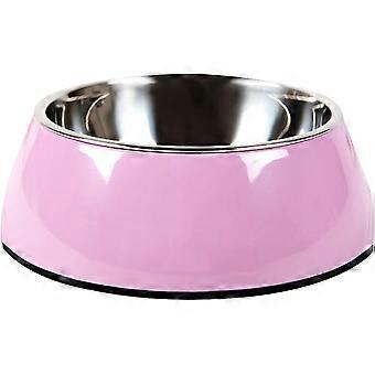 Rustfritt stål Pet Bowls Dog Cat Universal Pet Pet Bowl (l, rosa)