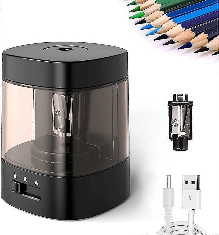 electric pencil sharpener, automatic pencil sharpener, children's student office fast sharpen,black