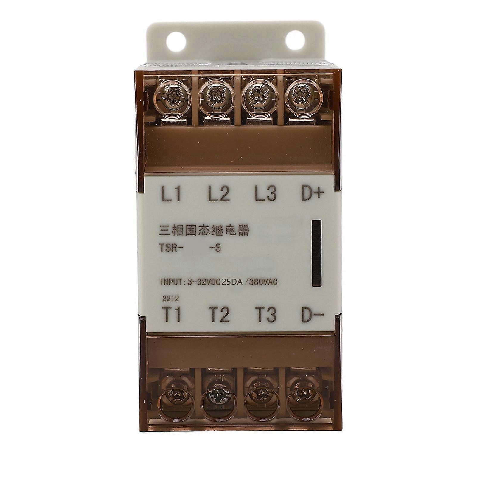 3 Phase Solid State Relay with Radiator 332VDC Control Voltage 24380VAC Load Voltage White Shell 25A TSR 25DA S NO.4371