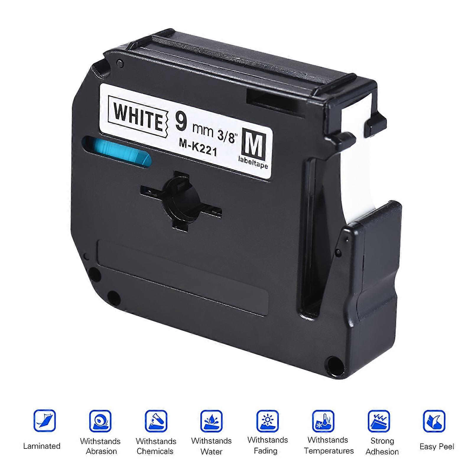 Black on White Label Tape Compatible for Brother PT-65/PT-70/PT80 Label Printer 9mm * 8m
