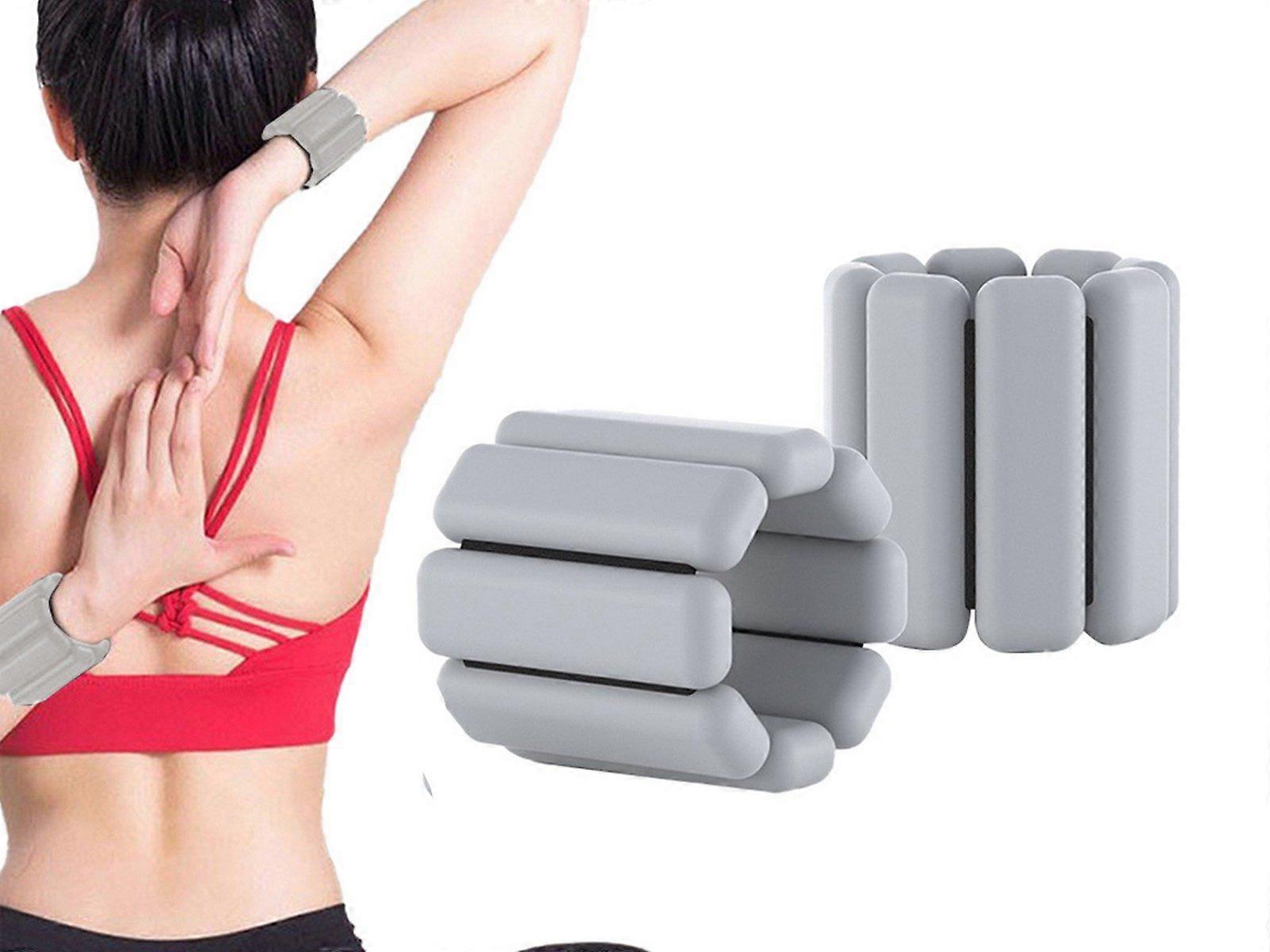 Grey Pair of Adjustable Wrist Ankle Weights Unisex Strength Training Set