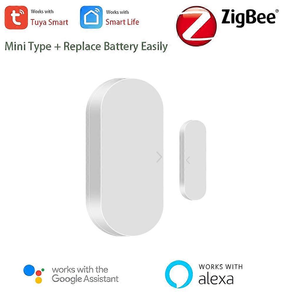 Tuya Smart Door Sensor Alexa Google Open Close Status Window Sensor APP Alarm Notifications CR2032 Battery Built-In
