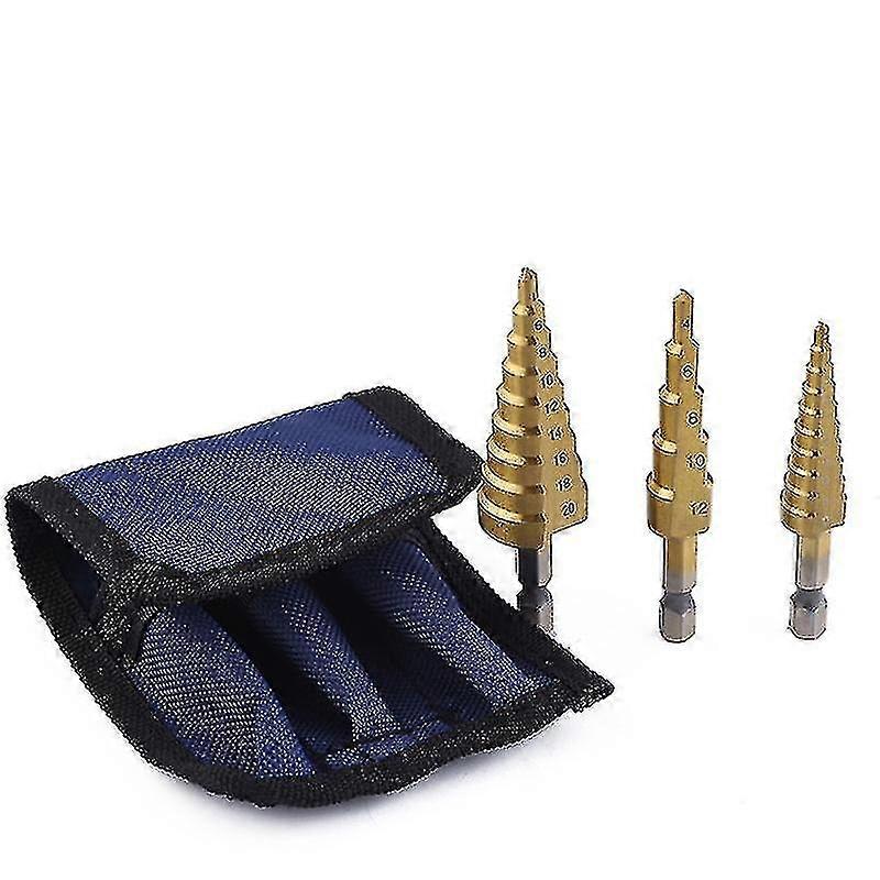 Step Drill Bit Set Alloy Compatible For Punching And Reaming Boards