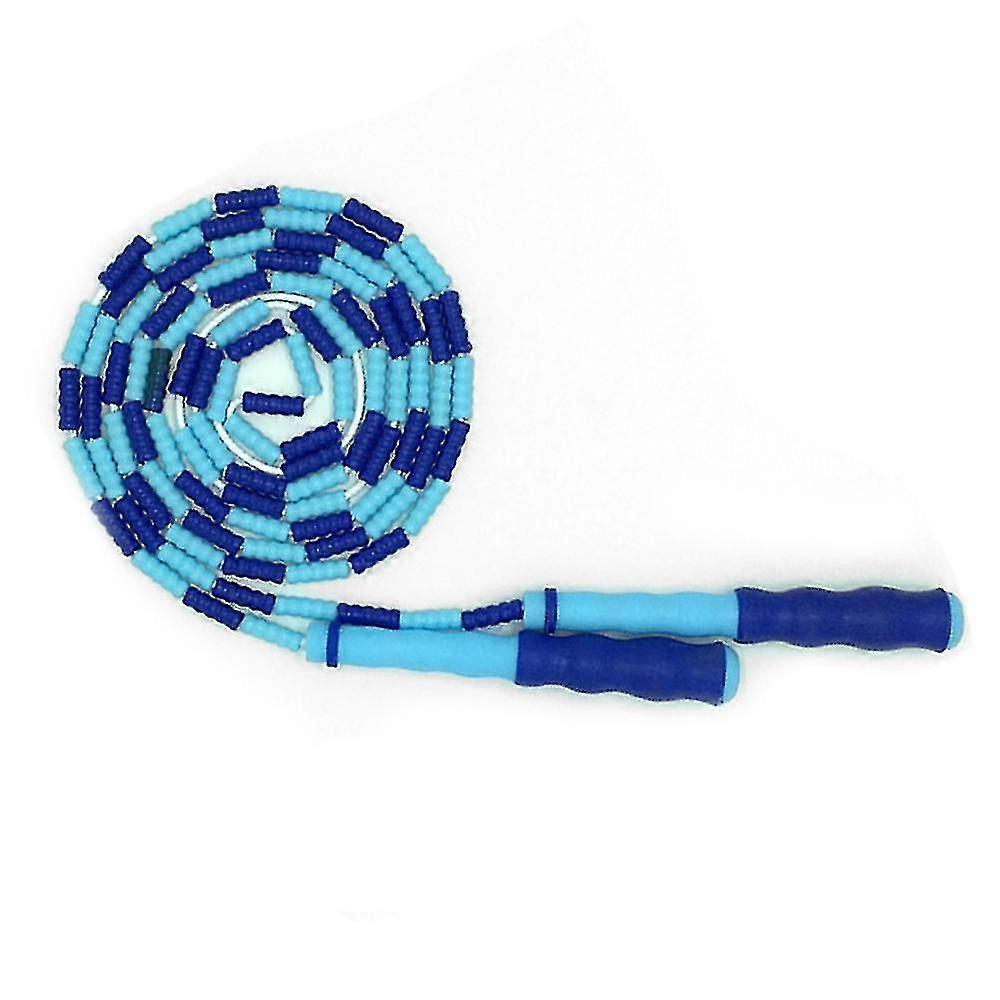 Soft Bead Section Jump Rope Adjustable Pattern Bamboo Jump Rope (blue) (1pcs)