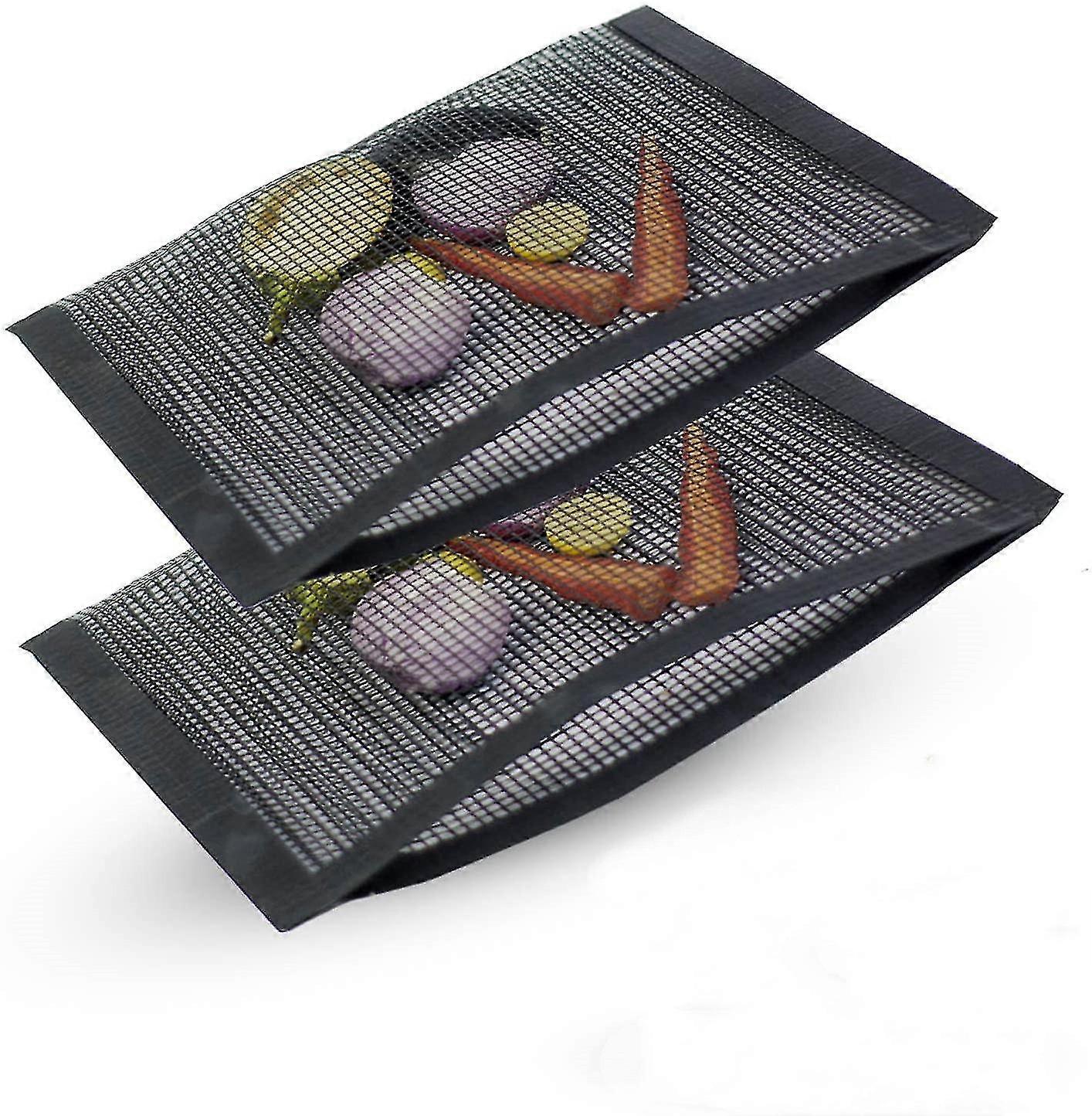 2pcs Mesh Grill Bags,durable And Non-stick Mesh Barbecue Pouch Mats