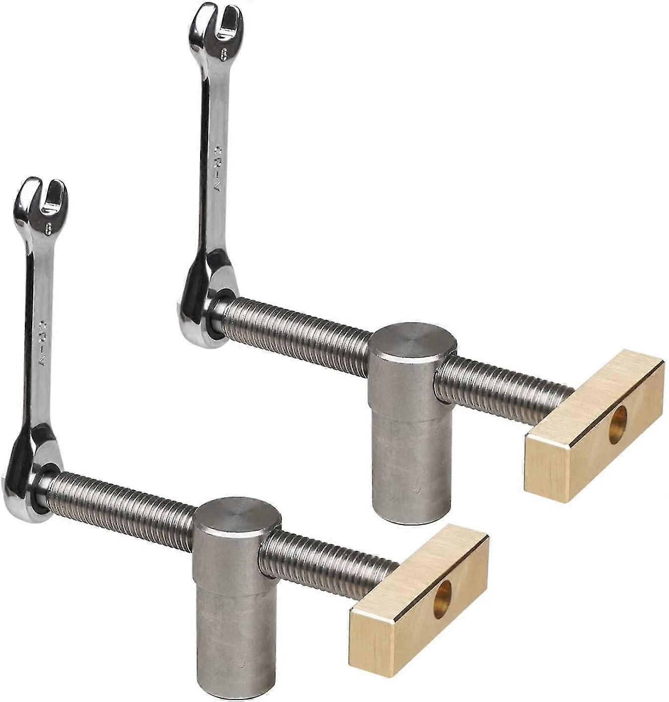 Trebearbeiding skrivebordsklemme, rask fast stasjonær hundehullklemmeklemme, messing rustfritt stål