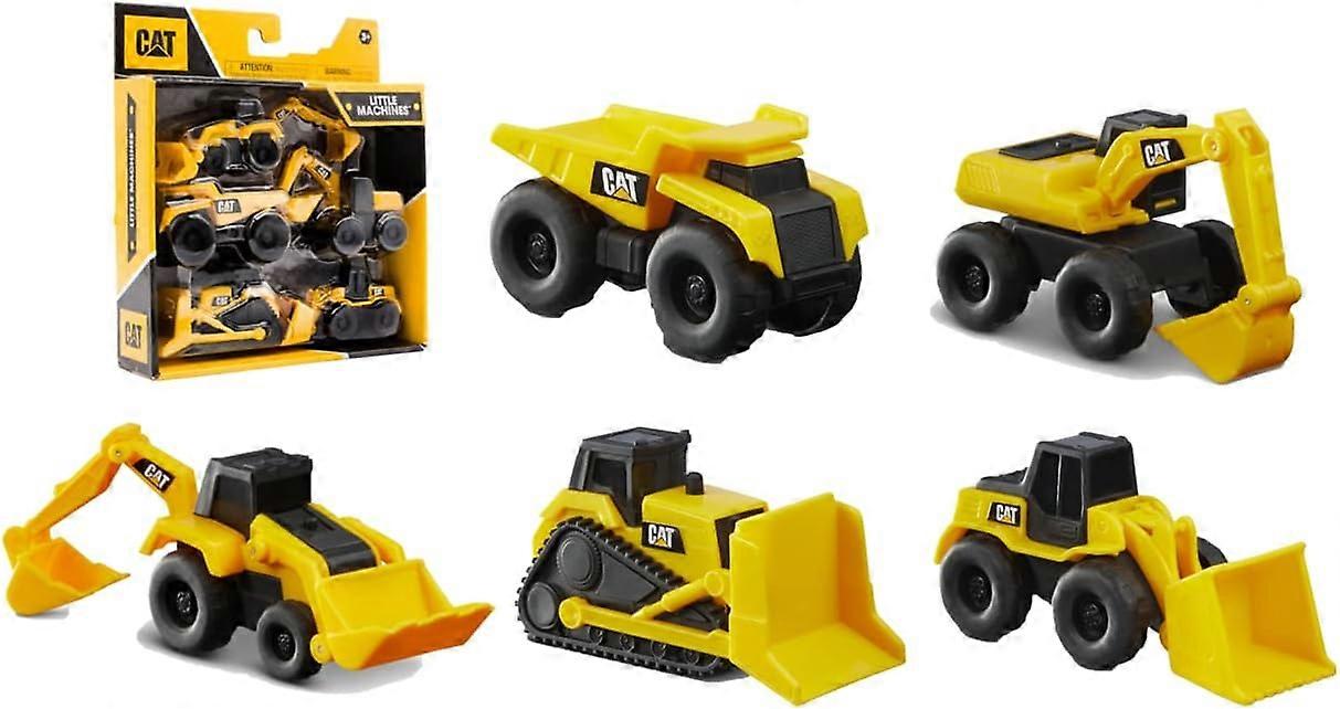 CAT İnşaat Oyuncakları Küçük Makineler 5pk Kamyon Oyuncak Seti Damperli Kamyon Ön Yükleyici Buldozer Kazıcı ve Hareketli Parçaları Olan Ekskavatör Araçları İçerir Ca