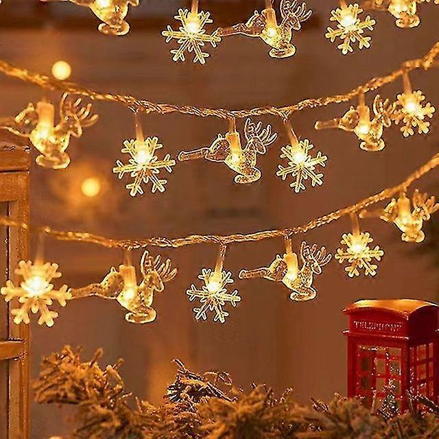Snowflake Led Light String  Decoration 2023 Home Hanging Garland Navidad Natal Xmas Gifts New Year 2024