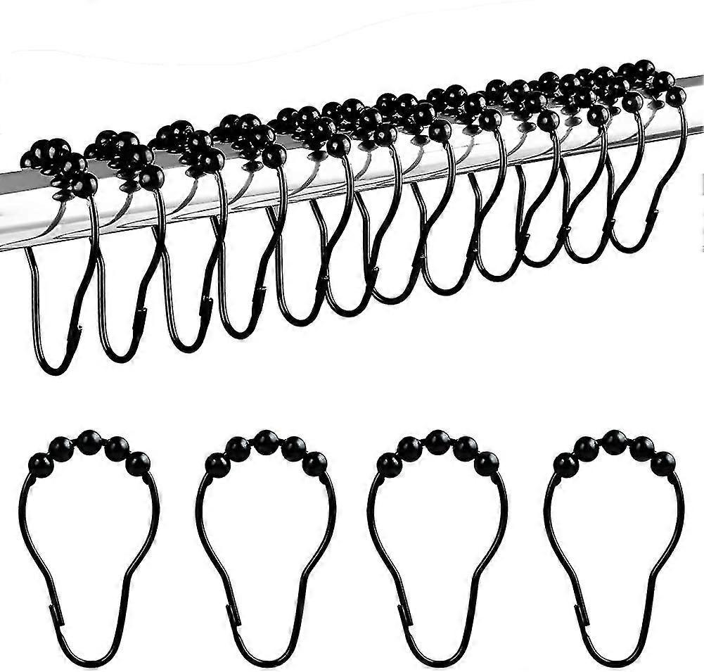 Stainless Steel Shower Rings (12pcs Black)