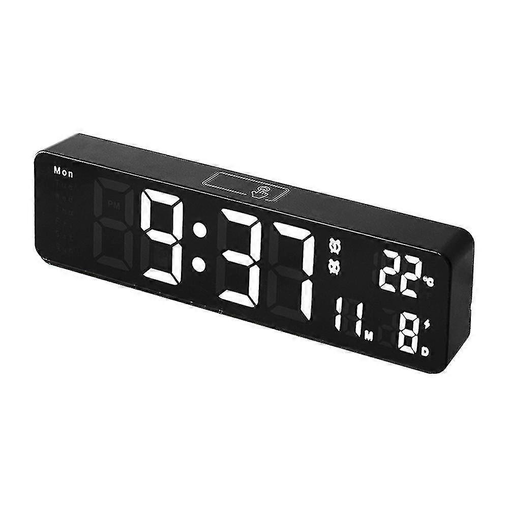 Digital Wall Clock,led Large Digits Display,dual Alarm Clock, White