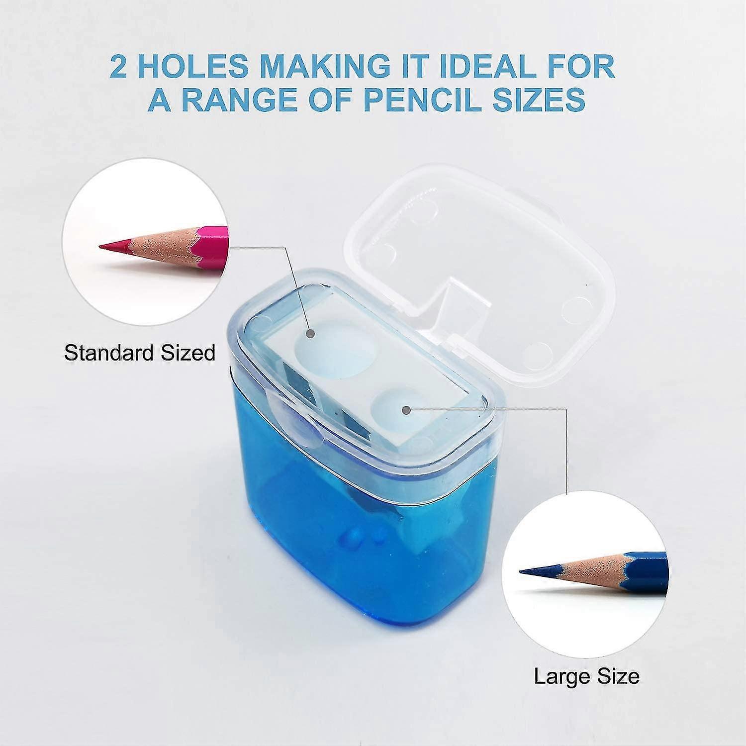 Manual Pencil Sharpeners, Colorful Compact Dual Holes Sharpener With Lid For Kids & Adults, Portable Pencil Sharpener For Travel School Office And Art