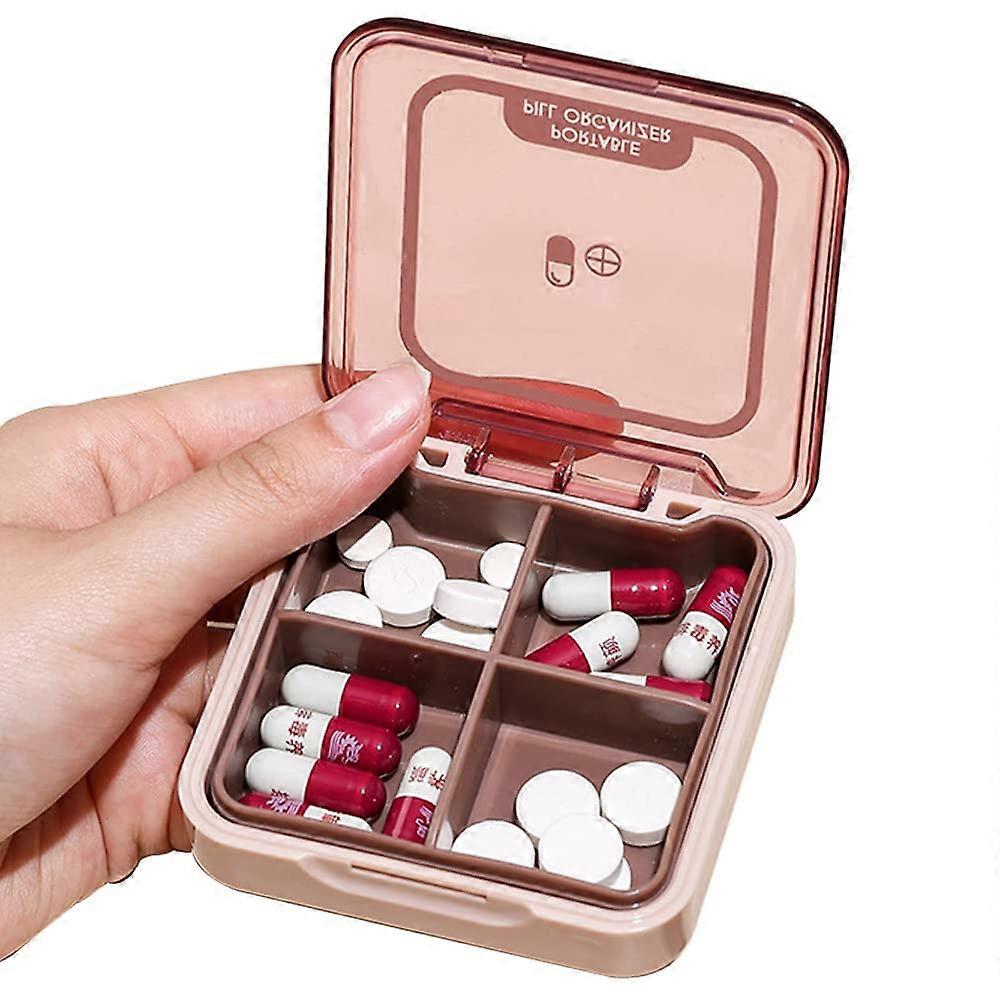Small Pill Box, BPA Free Pill Case with 5 Large Compartmensts Moistureproof Portable Pill Box Organiser for Travel