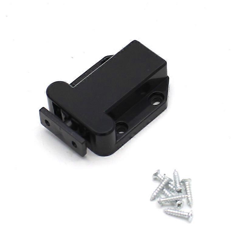 6 Pieces Touch Release Latches, Touch Latches with Screws, Push Open Latch for Doors, Cabinets and Drawers, Black