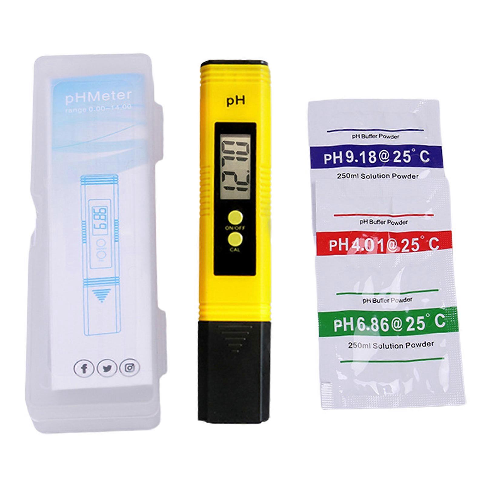 PH Meter Water Tester 0.01 High Accuracy Quality Measurement Range LCD Display Calibration Solution Sensitive Electrode Sensor for Household Drinking 