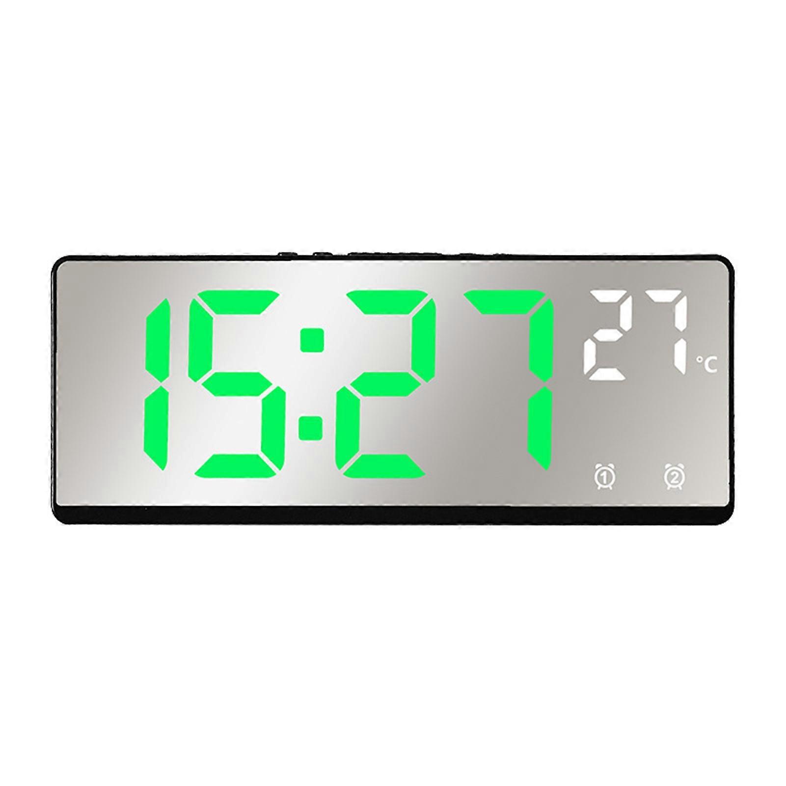 Electronic Clock Large Screen Temperature Display Mirror Desk Table Digital Alarm Clock Daily Use KAESI