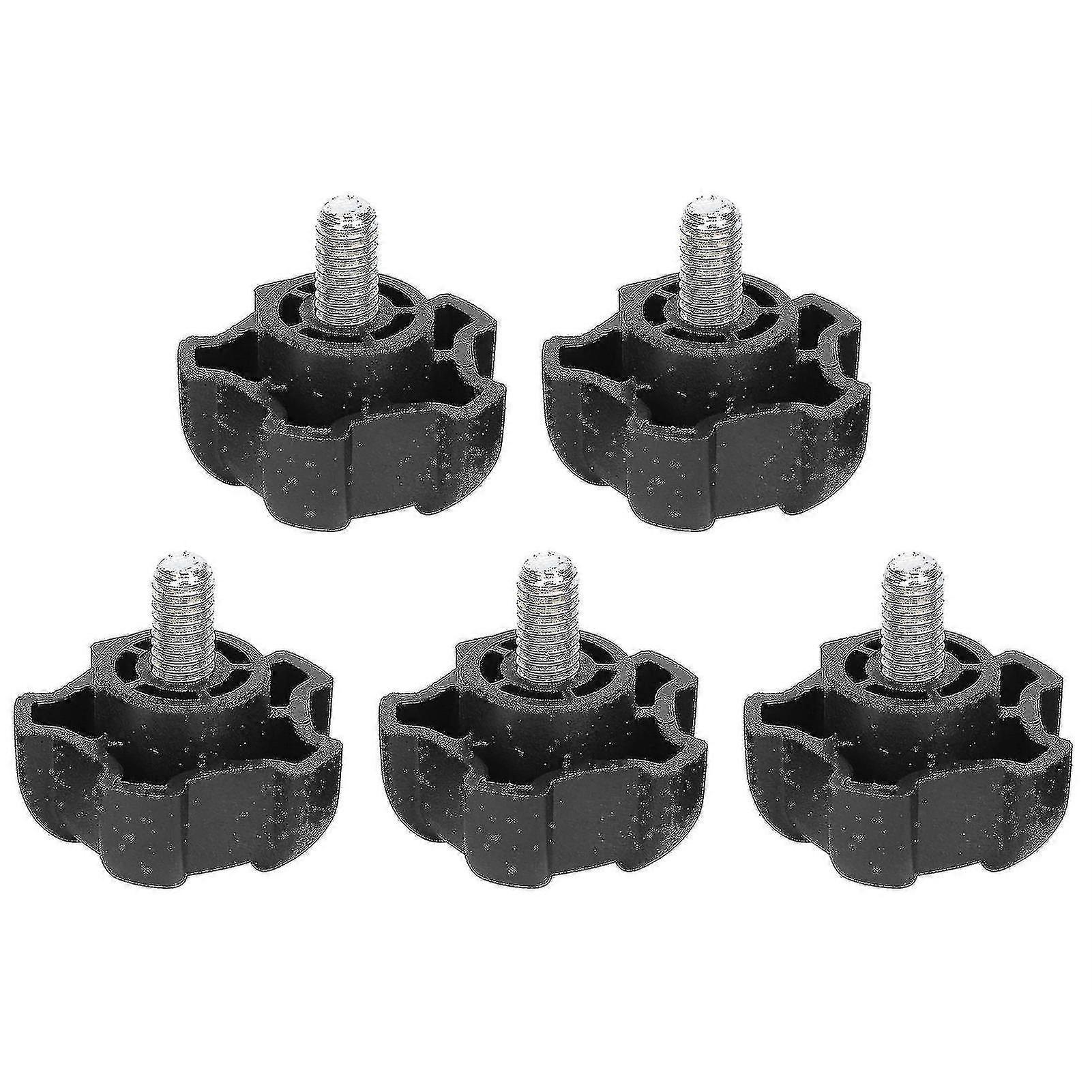 M6 10mm Adjustable Knob Bolt Plastic Five Star Head Hand Twisted Screw Locking Handle (5pcs)