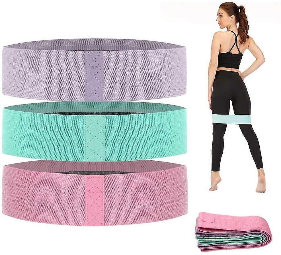 Resistance Bands 3 Sets, Premium Exercise Bands with Non-Slip Design for Hips & Glutes, 3 Resistance Level Workout Booty Bands