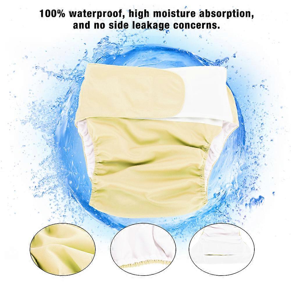 Adult Cloth Diaper Reusable Washable Adjustable Large Nappy Yellow102