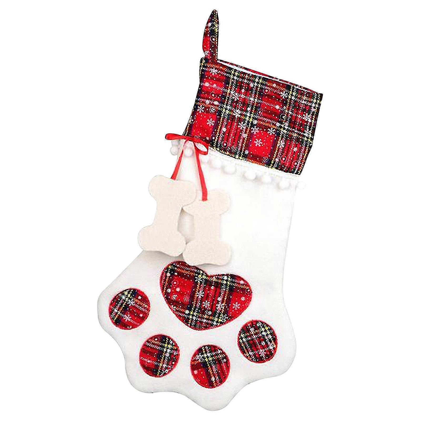 Merry Christmas Cat Claw Socks Plush Tree Hanging Gift Candy Large Socks