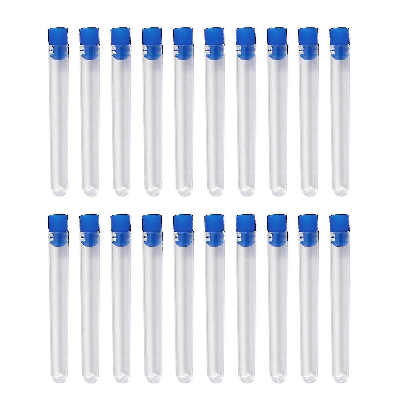 20 Pcs Clear Hard Plastic Test Tubes Laboratory Supplies Fine Workmanship