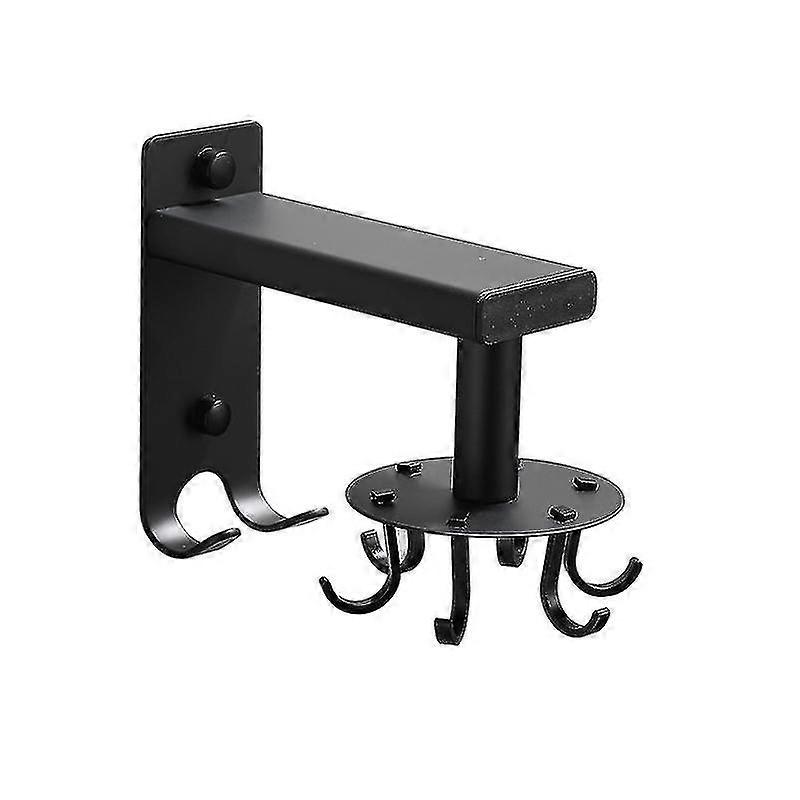 Rotating Folding Hook,360 Swivel Kitchenware Organizer For Kitchen Bathroom Holder,(1pcs, Black)