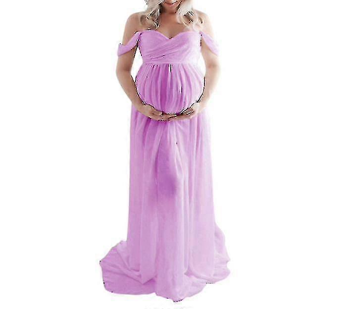 Robe de maternité pour chiffon Robe Split Front Maxi Robes de grossesse
