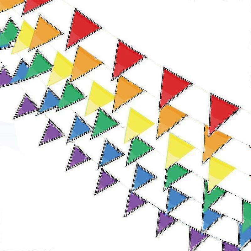 100 قطعة 50 م راية متعددة الألوان ، قماش بينانت جارلاند ، راية مثلث ، راية راية ، راية خارجية