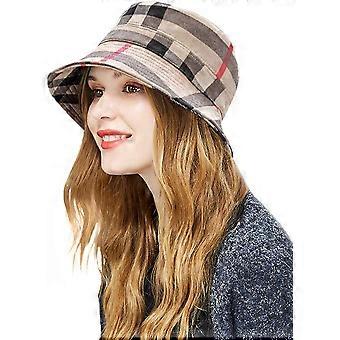 Plaid Tartan Bucket Hats for Women Vintage Rollable  display picture 3