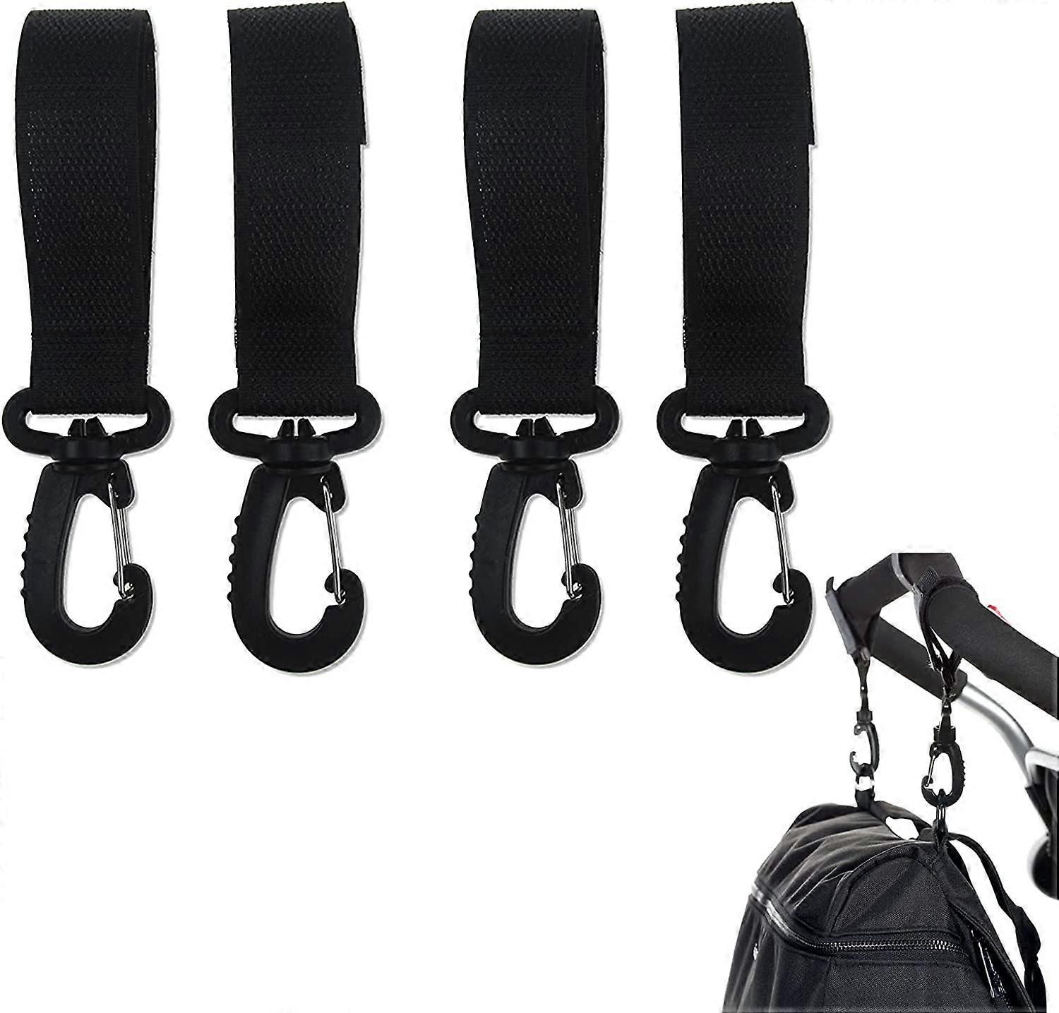 4 pcs Stroller Hooks, Stroller Hook, Universal Stroller Hook, Universal Stroller Hooks, Stroller Bag Hooks, Black