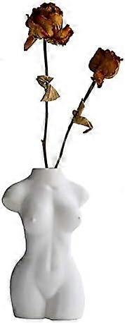 Body Ceramic Vase - Bohemian Decoration (White)