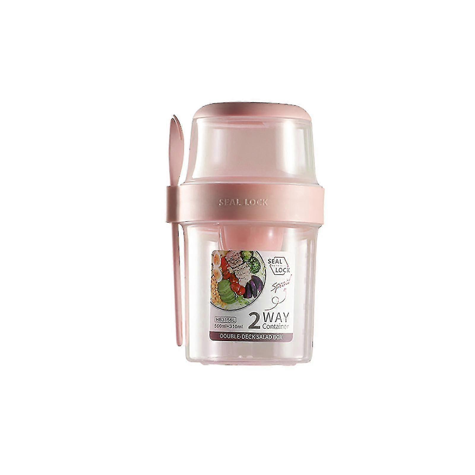 Keep Fit Salad Meal Shaker Cup, Portable Fruit And Vegetable Salad Cups Container With Fork & Salad Dressing Holder For Lunch