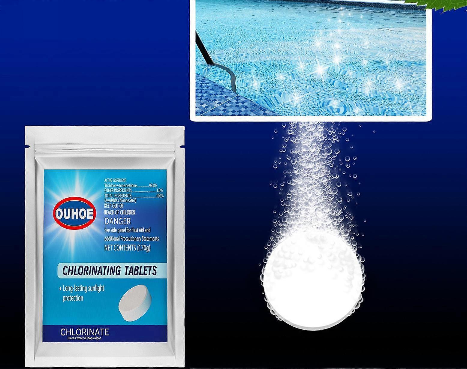swimming pool effervescent tablets landscape water spa pool hot spring pool clean water effervescent tablets deodorizing 170g (5 pieces)