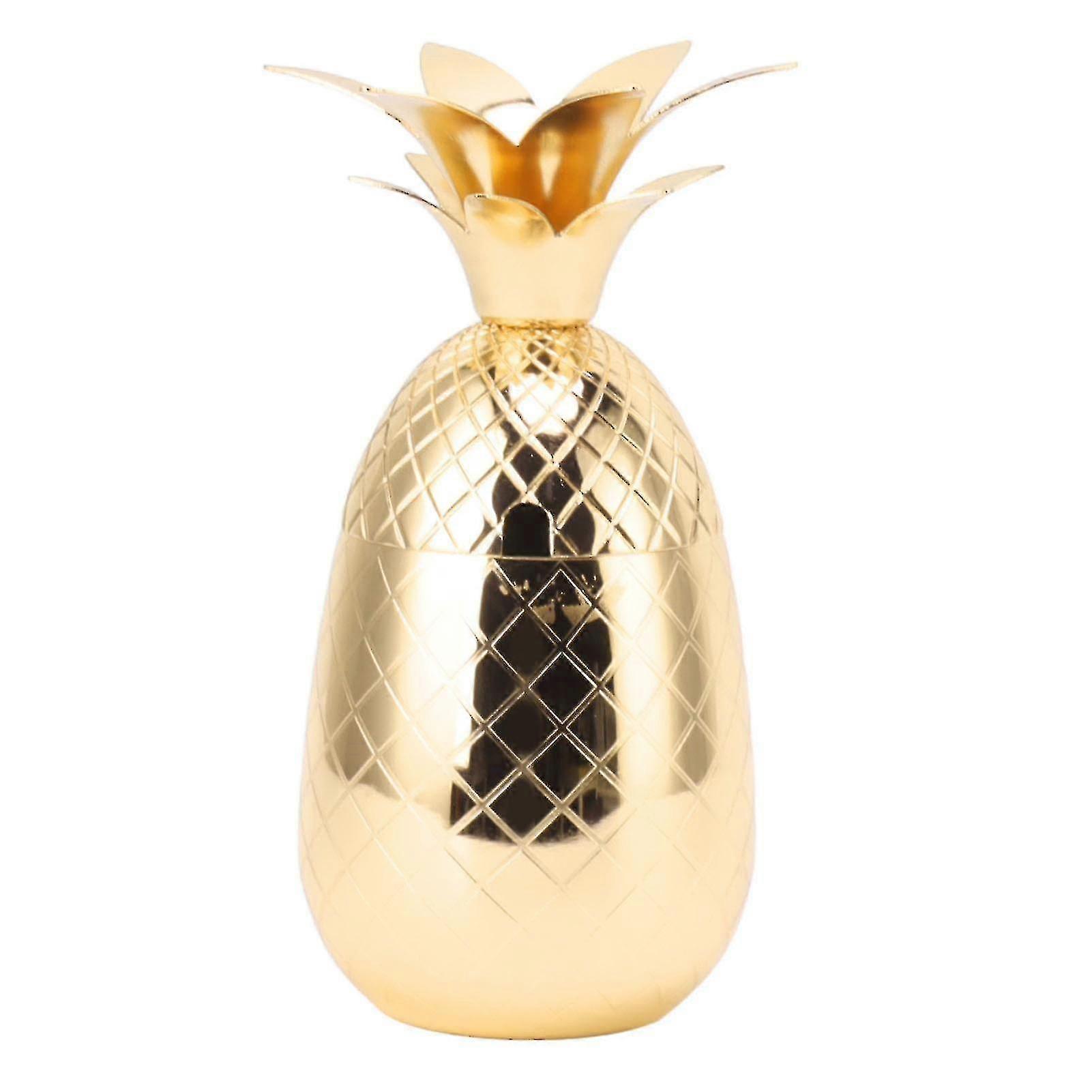 Cocktail Shaker Pineapple Shape Stainless Steel Polished Smooth Surface 500ml For Home Bar
