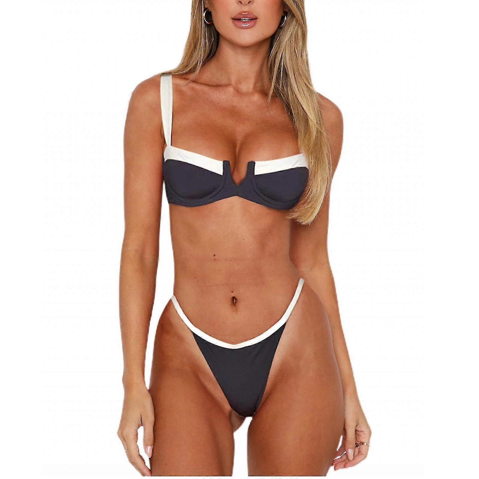 Women's Push Up Spaghetti Straps High Waisted Cheeky Two Piece Swimsuit -GSLA ZD Y