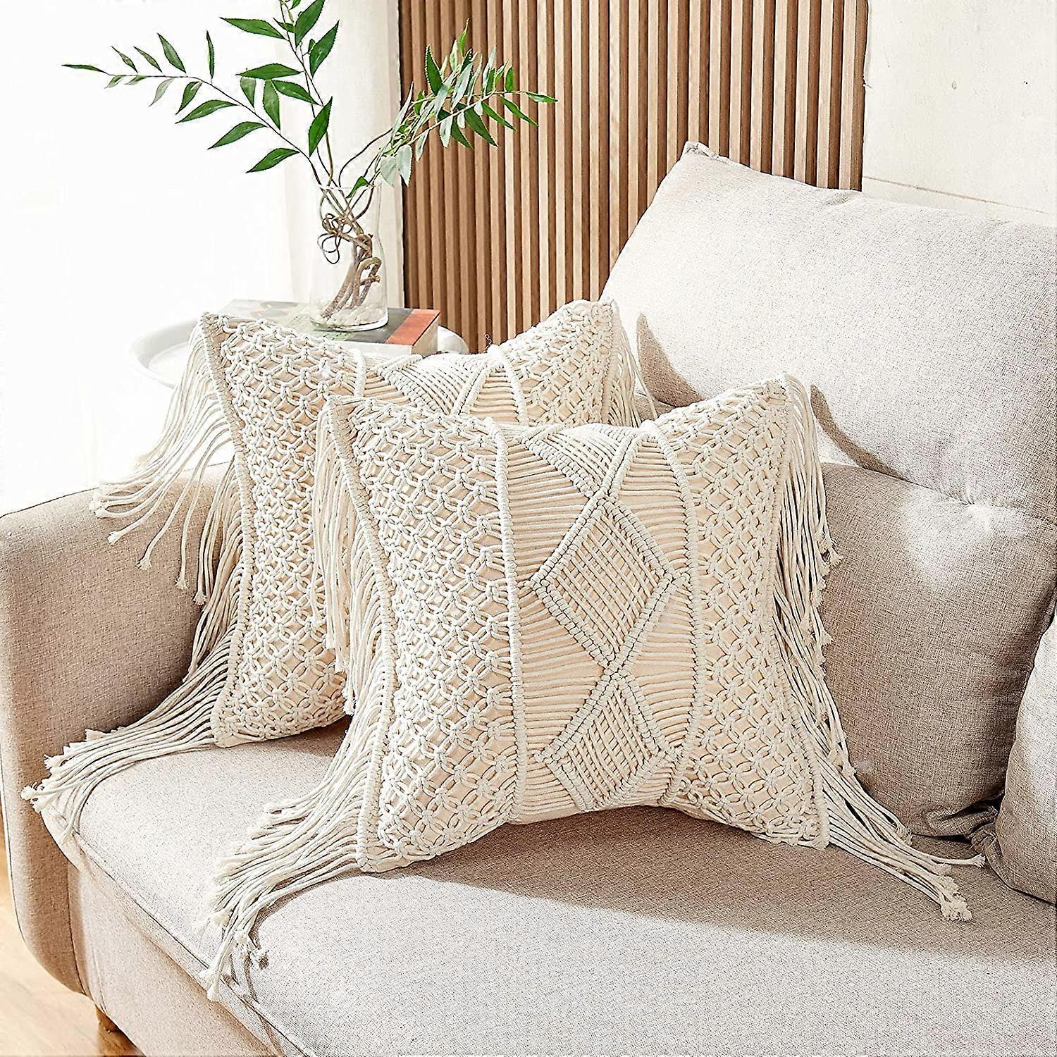 Copricuscini Throw, Custodia per cuscini Macrame, Federe Bohémien