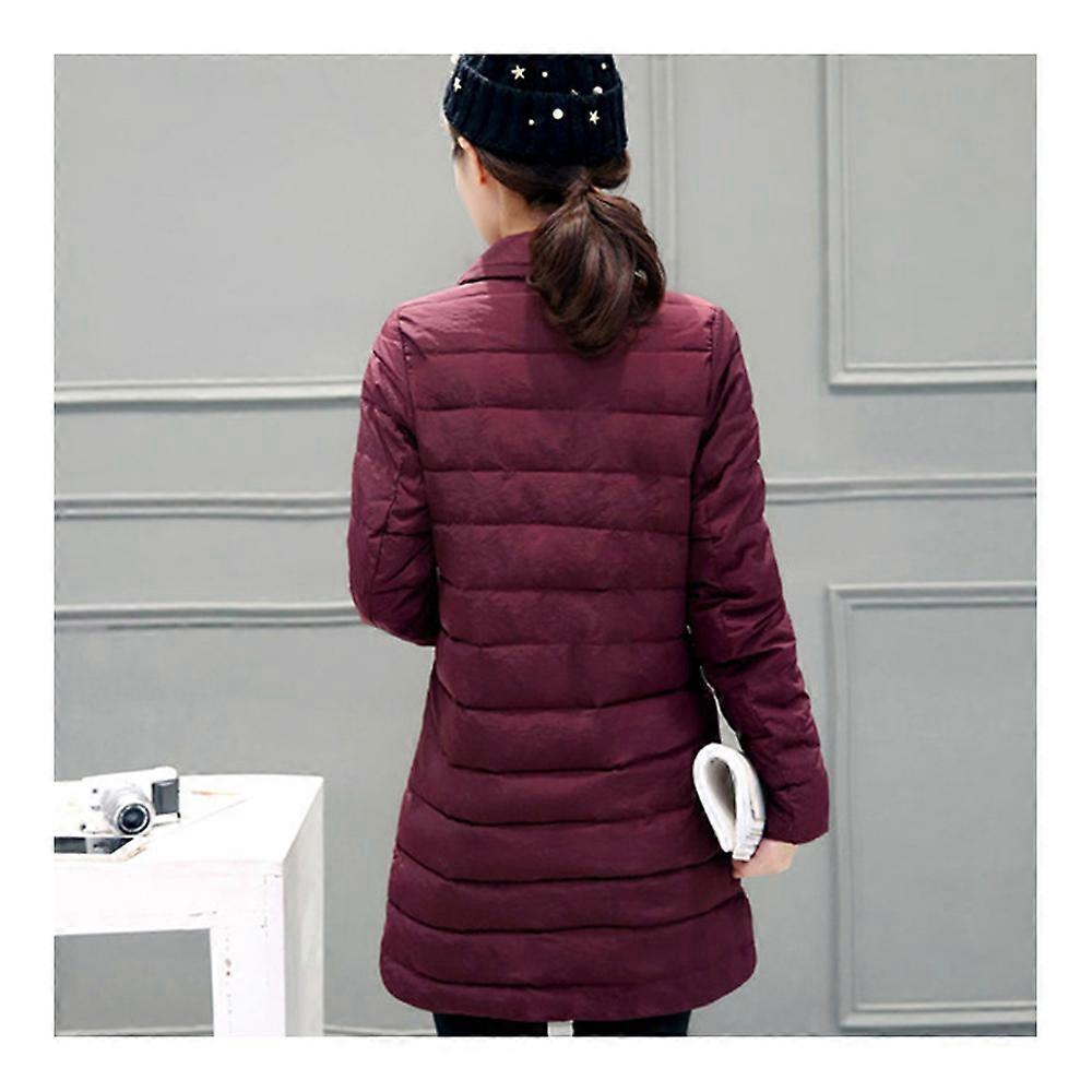 Winter Woman Slim Light Thin Down Coat Middle Long