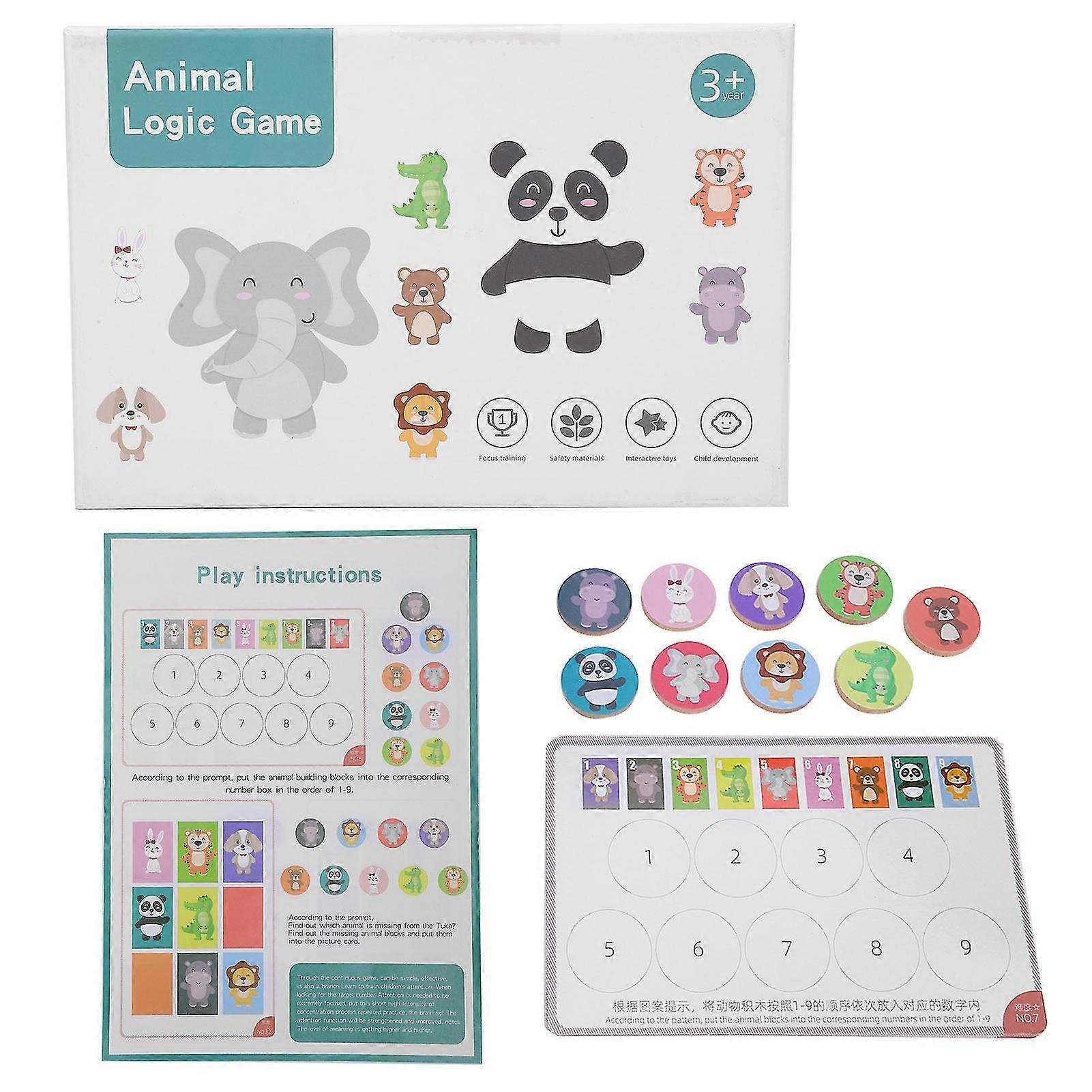 Children's Memory Concentration Training Game: Educational Animal Matching Toy
