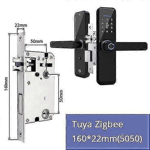 Jwl- Tuya Zigbee Smart Electronic Door Lock Alexa Voice Control Fingerprint Password Key Ic Card Unlock For Hotel Apartment