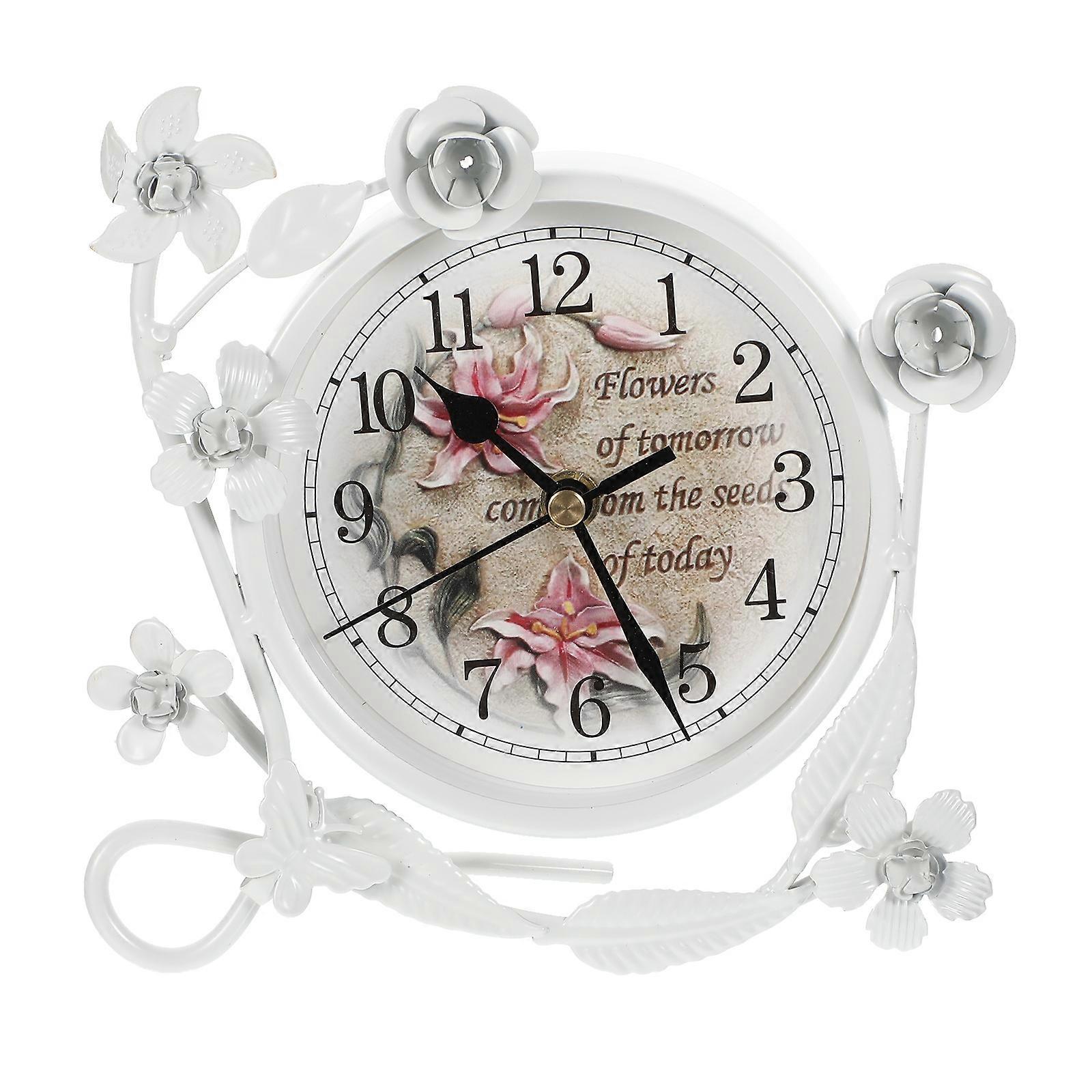 1pc European-style Table Clock Mute Clock Retro Desktop Clock Living Room Decor