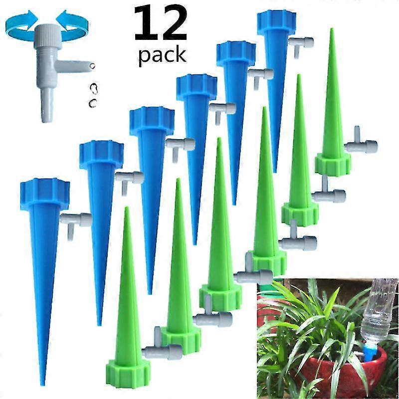 12pcs Automatic Watering Device,self Spikes System With Slow Release Control Valve,dripper