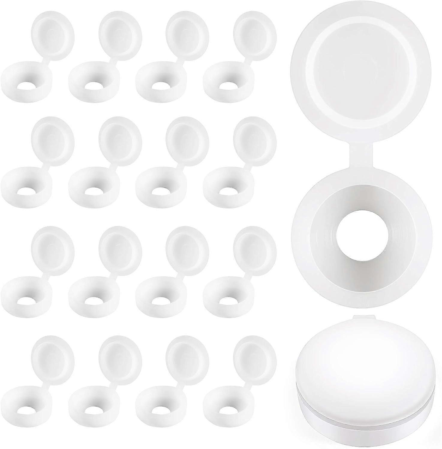 Plastic Hinged Screw Covers Fold Screw Covers Washer Flip Tops White