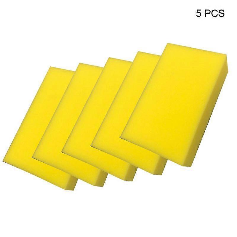 5 Pcs Yellow Car Wash Wax Square Sponge Extra Soft Large Size Washing Cellulose Super Absorbent Multi-use Cleaning and Tool