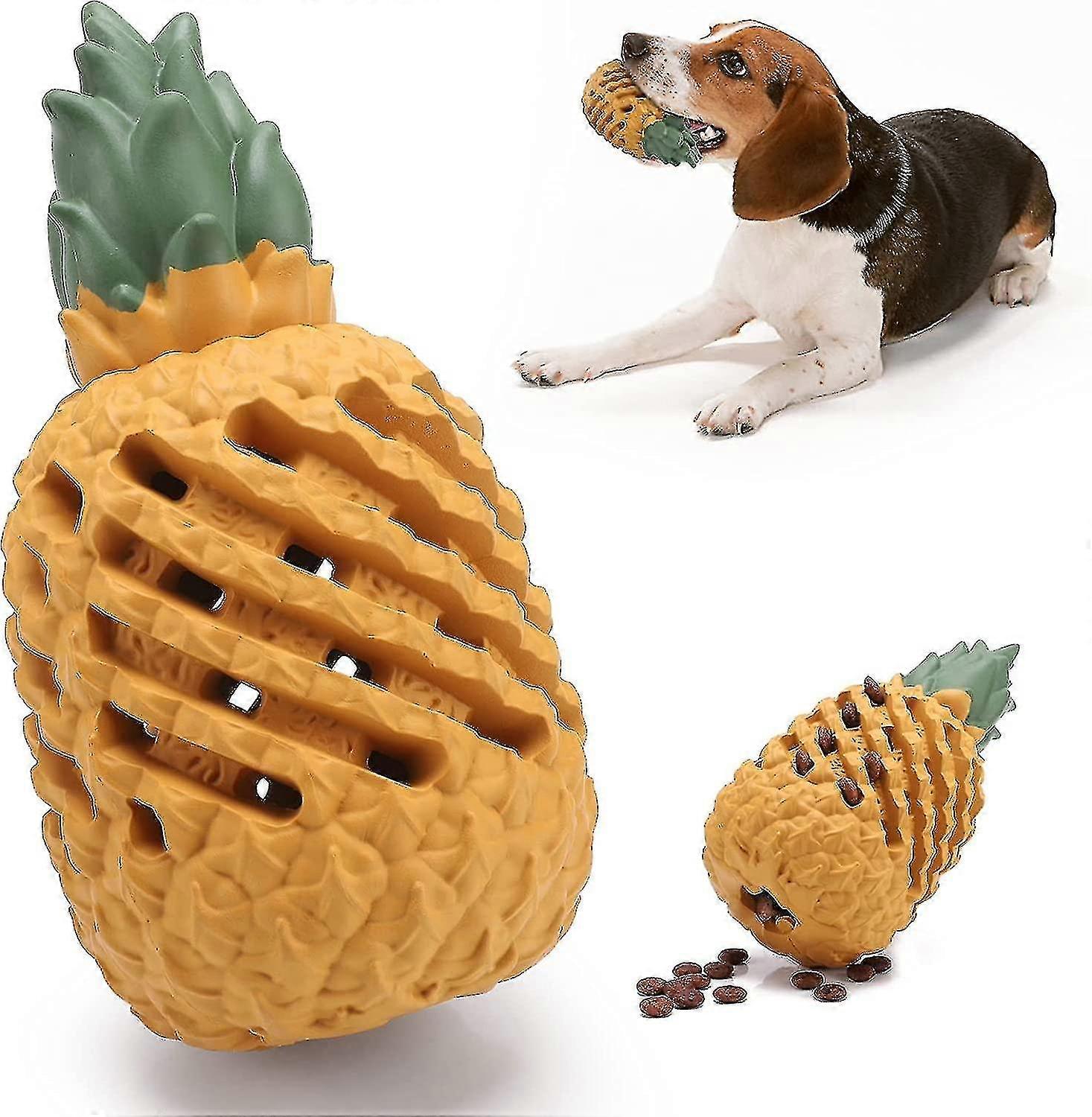 Dog Intelligence Toy Indestructible Robust - Pineapple Shape Natural Rubber