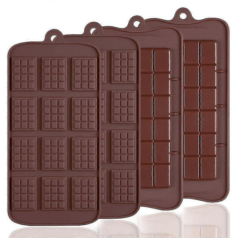 4 Pcs Silicone Chocolate Molds, 12 Grids + 24 Grids Baking Mold