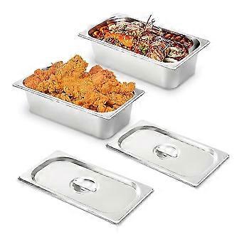 Winco 2.5" Deep Stainless Steel Half-Size Steam Table Pans – 4-Pack, Commercial Grade (Used)