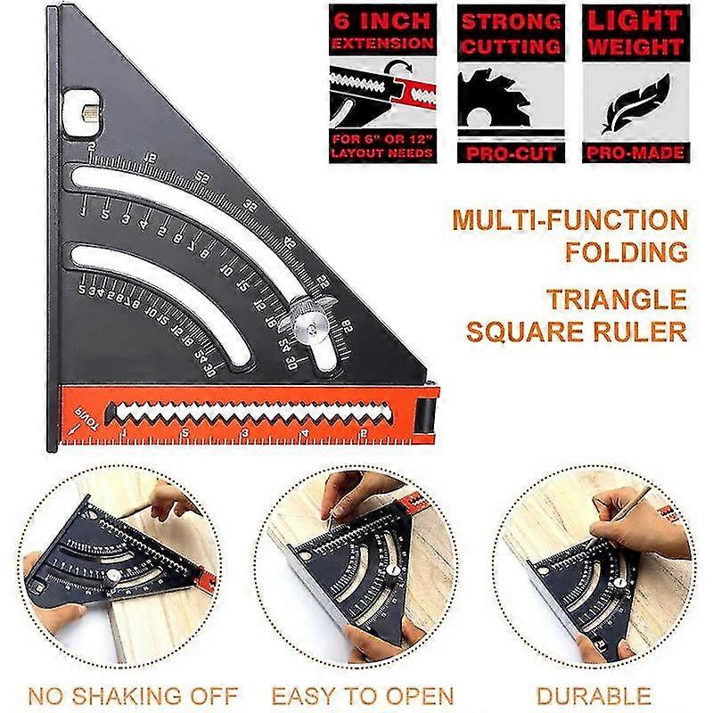 Folding Ruler Marking Ruler Aluminum Alloy Angle Ruler