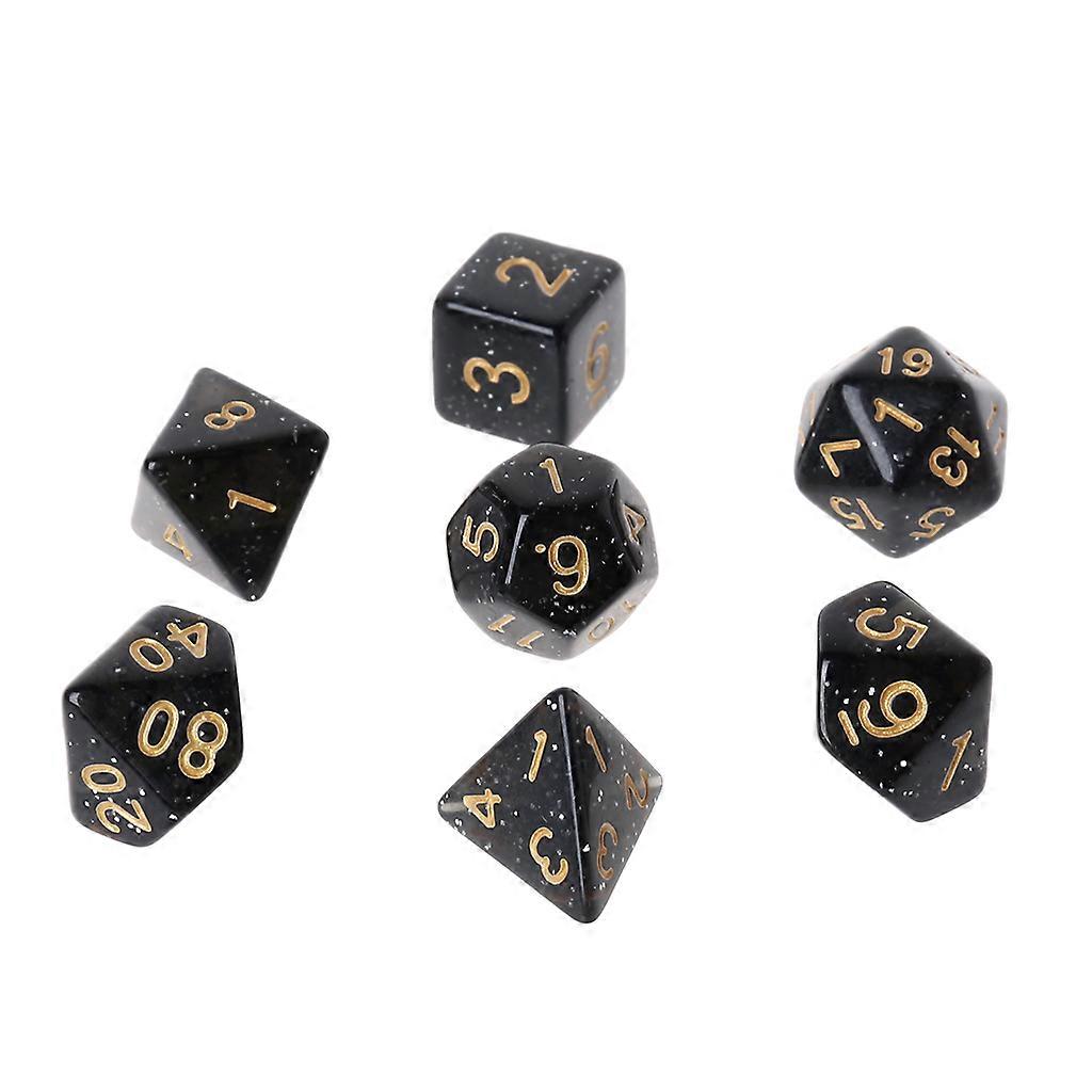 7Pcs Acrylic Multi-faceted Dice Set Digital Number Cubes Various Shapes Dices