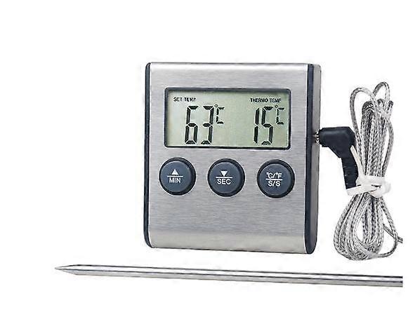 Digital Timing Food Thermometer Temperature Meter with Timer Function Meat Probe Electronic Kitchen Tools For Cooking BBQ Oven